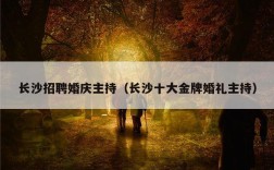 长沙招聘婚庆主持（长沙十大金牌婚礼主持）